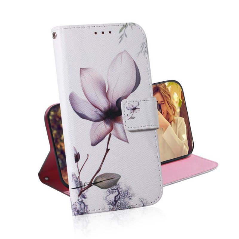 Folio-hoesje voor Xiaomi Redmi Note 11 / 11S Bloem Stoffig Roze