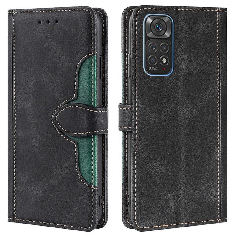 Folio-hoesje voor Xiaomi Redmi Note 11 / 11S Imitatieleer Bicolor Stijlvol