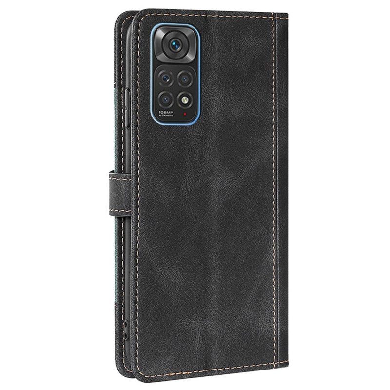 Folio-hoesje voor Xiaomi Redmi Note 11 / 11S Imitatieleer Bicolor Stijlvol