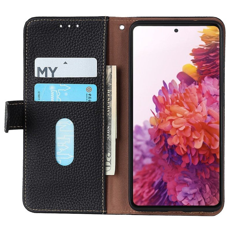 Folio-hoesje voor Xiaomi Redmi Note 11 / 11S Khazneh Lychee Leer