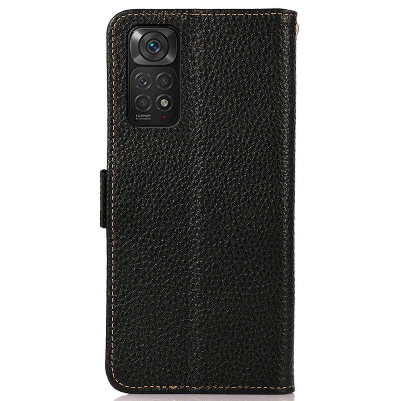 Folio-hoesje voor Xiaomi Redmi Note 11 / 11S Lychee Leer Khazneh Rfid