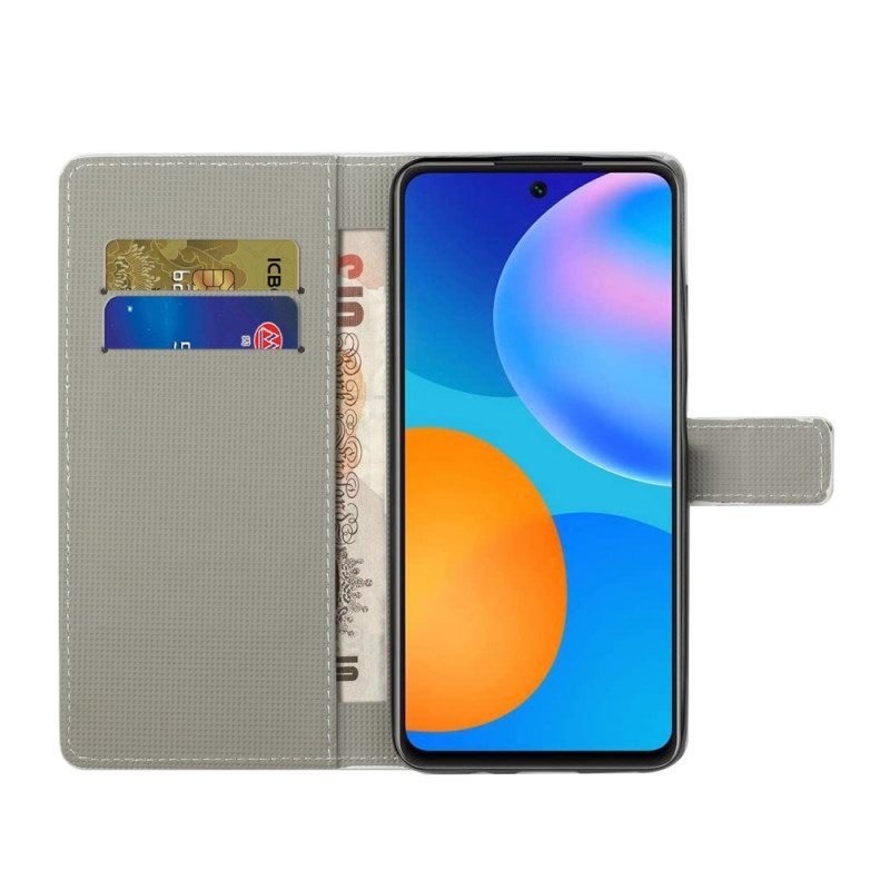 Folio-hoesje voor Xiaomi Redmi Note 11 / 11S Met Ketting Engelse Vlag Met Lanyard