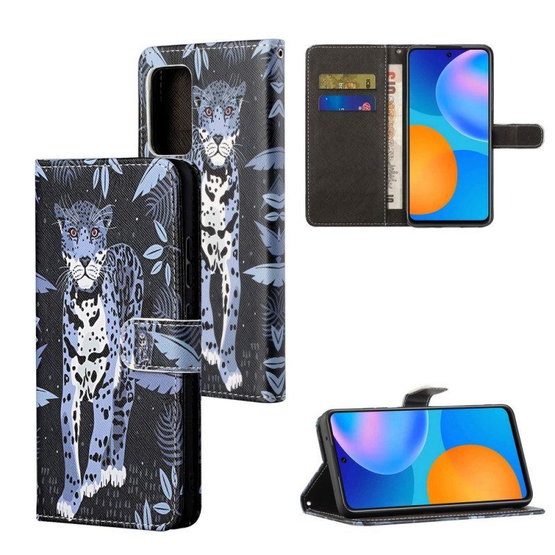 Folio-hoesje voor Xiaomi Redmi Note 11 / 11S Met Ketting Luipaard Met Bandjes