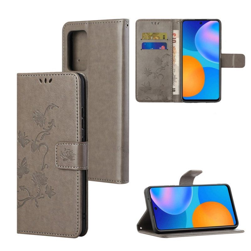 Folio-hoesje voor Xiaomi Redmi Note 11 / 11S Met Ketting Riem Bloemen