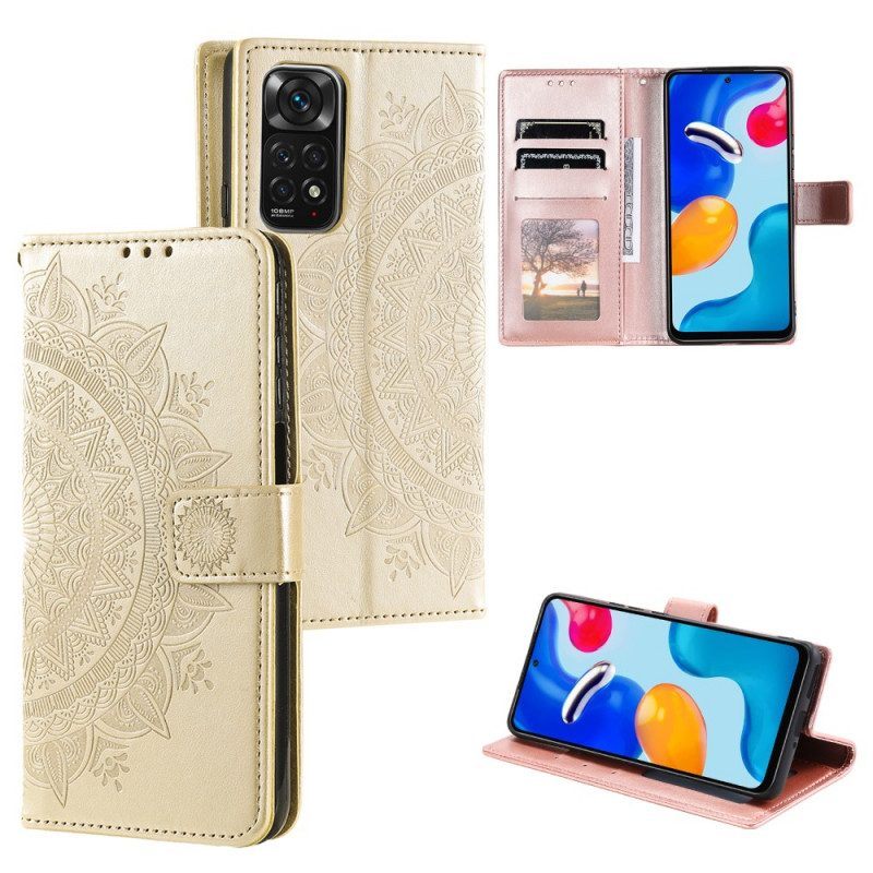 Folio-hoesje voor Xiaomi Redmi Note 11 / 11S Zon Mandala