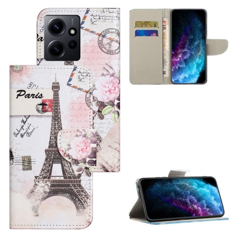 Folio-hoesje voor Xiaomi Redmi Note 12 4G Eiffeltoren