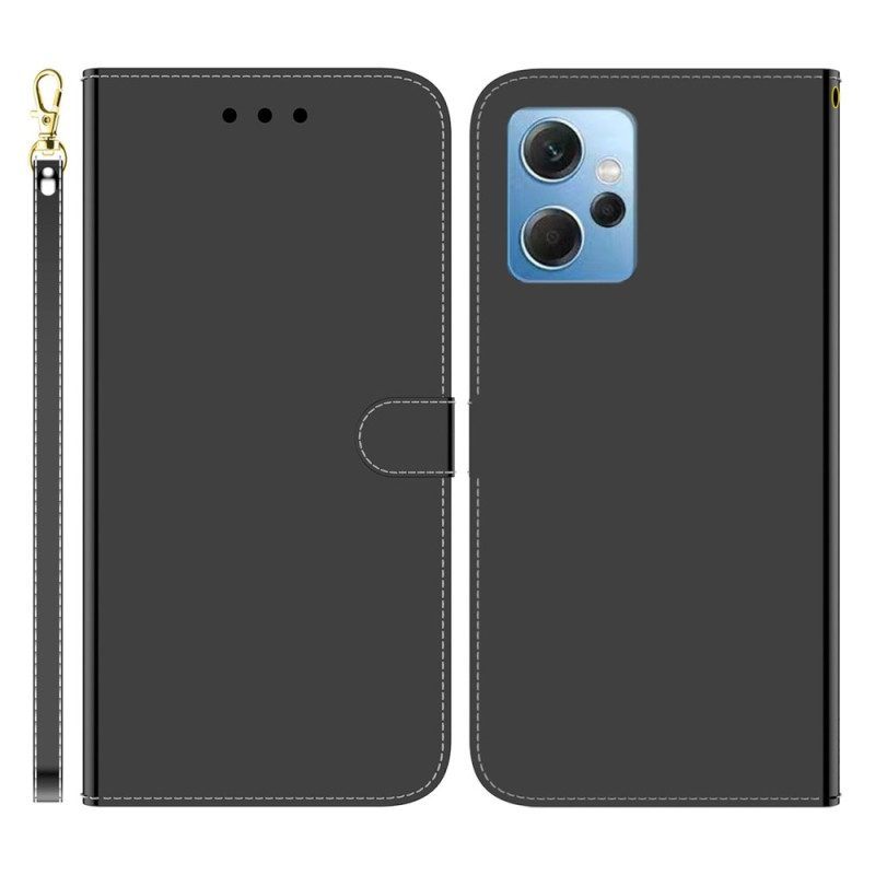 Folio-hoesje voor Xiaomi Redmi Note 12 4G Imitatie Spiegelleer Met Riem