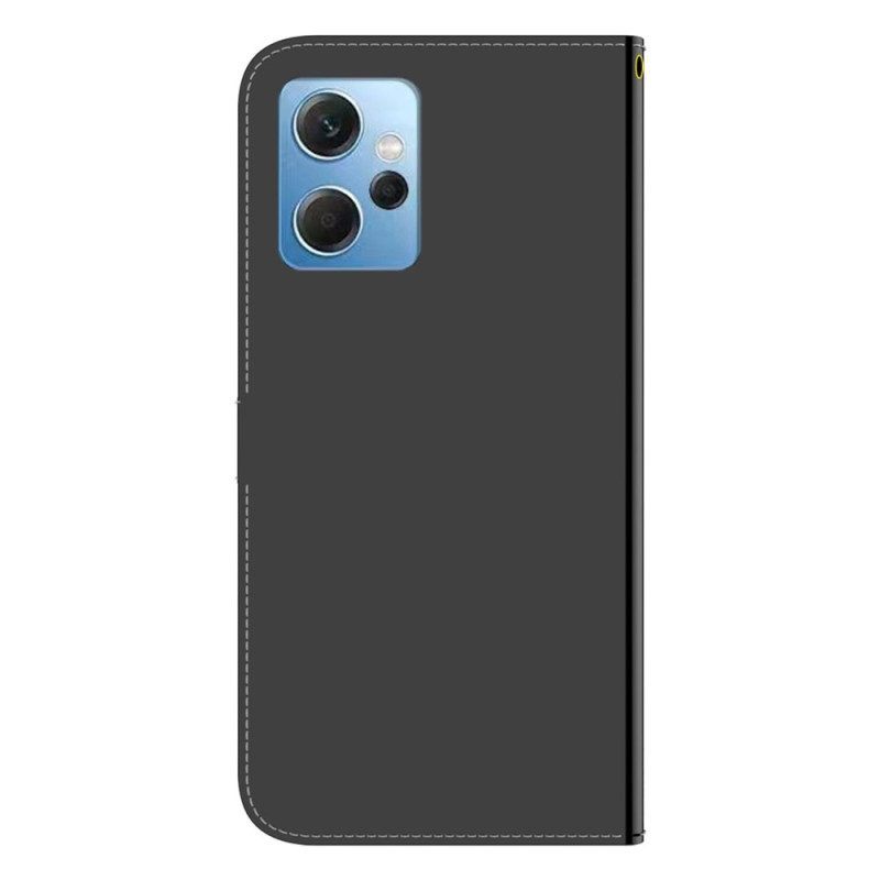 Folio-hoesje voor Xiaomi Redmi Note 12 4G Imitatie Spiegelleer Met Riem