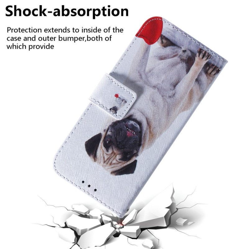 Folio-hoesje voor Xiaomi Redmi Note 12 4G Mops Hond