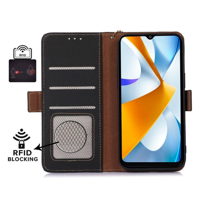 Folio-hoesje voor Xiaomi Redmi Note 12 4G Rfid Van Echt Leer