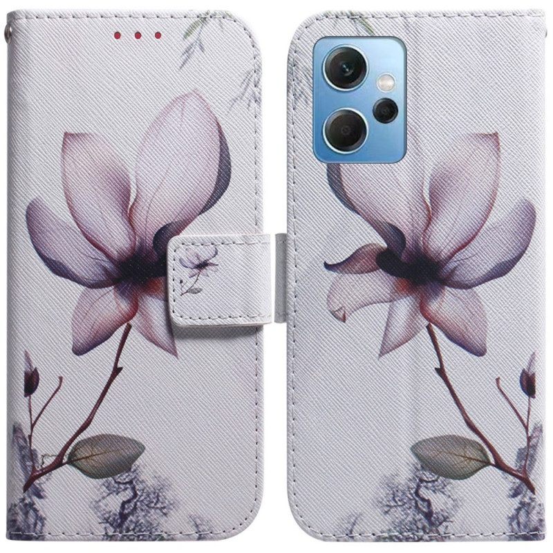 Folio-hoesje voor Xiaomi Redmi Note 12 4G Roze Bloem