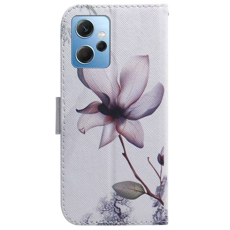 Folio-hoesje voor Xiaomi Redmi Note 12 4G Roze Bloem