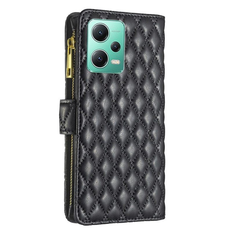 Folio-hoesje voor Xiaomi Redmi Note 12 5G Binfen Kleurstijl Gewatteerd