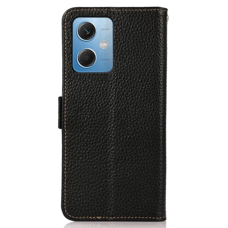 Folio-hoesje voor Xiaomi Redmi Note 12 5G Lychee Leer Khazneh Rfid