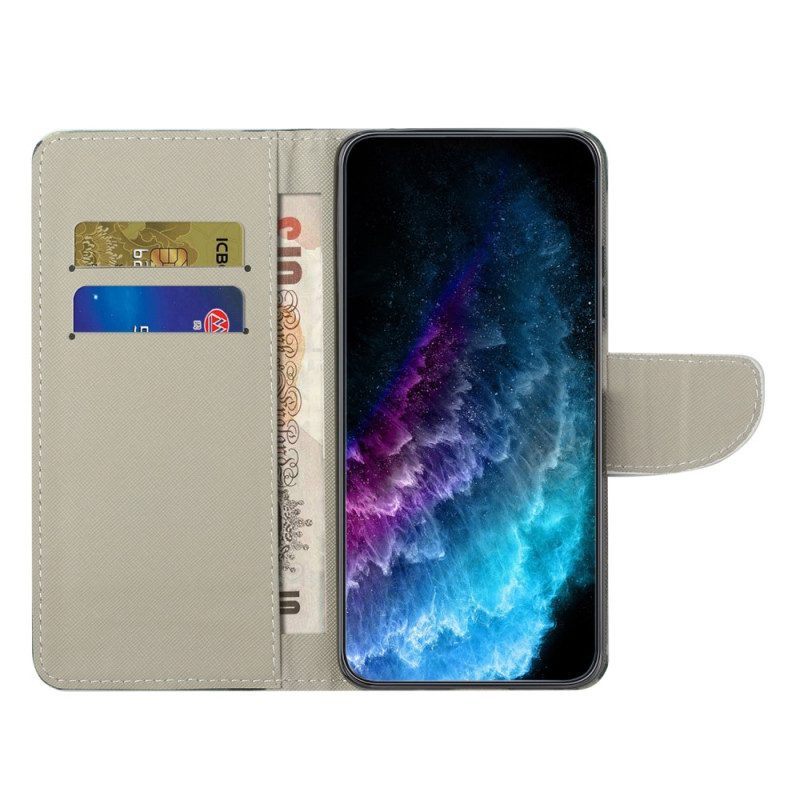 Folio-hoesje voor Xiaomi Redmi Note 12 5G Met Ketting Gevaarlijke Stringbeer