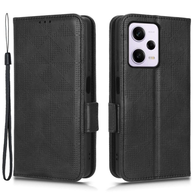 Folio-hoesje voor Xiaomi Redmi Note 12 Pro Driehoeken Met Lanyard