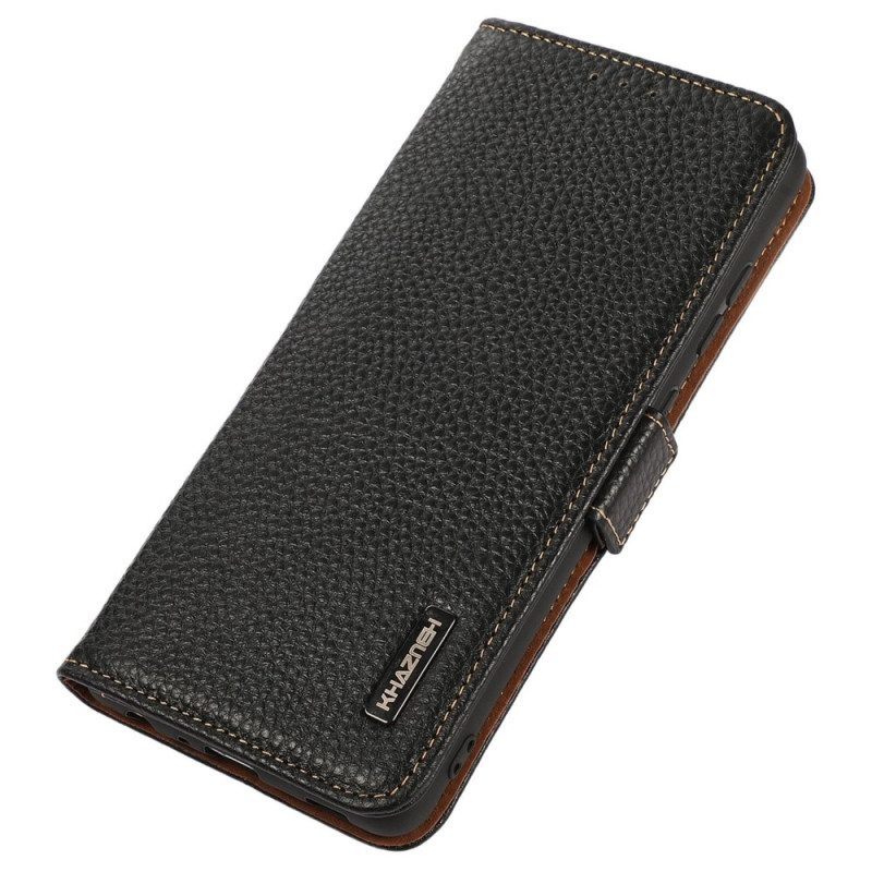 Folio-hoesje voor Xiaomi Redmi Note 12 Pro Lychee Leer Khazneh Rfid