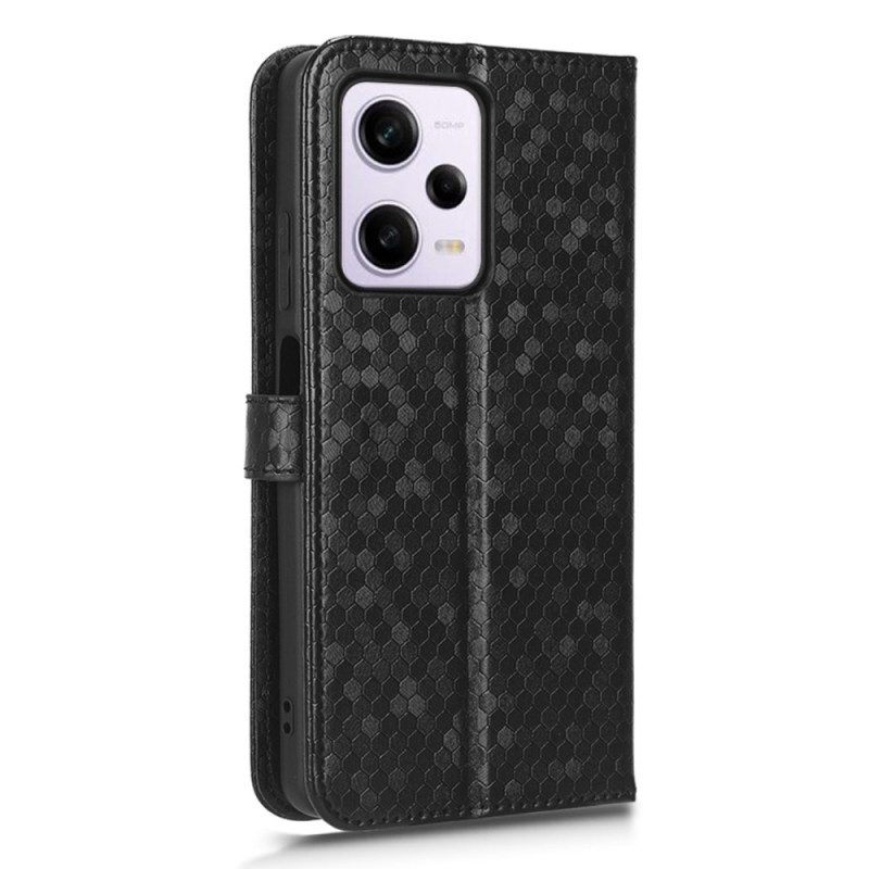 Folio-hoesje voor Xiaomi Redmi Note 12 Pro Met Ketting Strappy-patroon In 3d