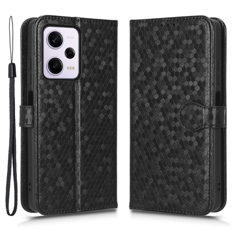 Folio-hoesje voor Xiaomi Redmi Note 12 Pro Plus Met Ketting Strappy-patroon In 3d