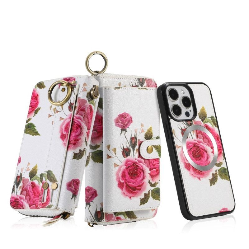 Hoesje Flip Case voor iPhone 15 Pro Max Afneembare Schaal En Handmatige Riem