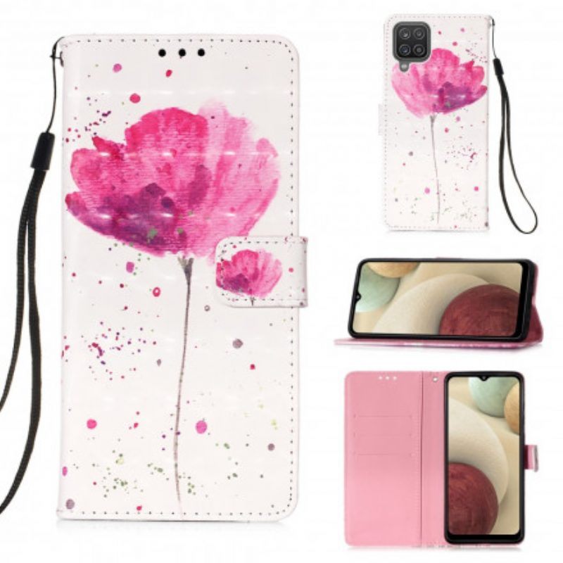 Hoesje Folio-hoesje voor Samsung Galaxy M12 / A12 Aquarel Papaver