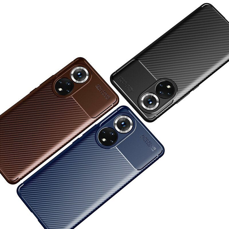 Hoesje voor Honor 50 Pro Pro Flexibele Koolstofvezeltextuur