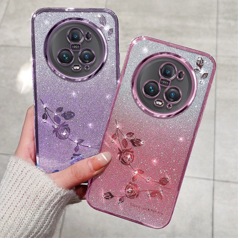 Hoesje voor Honor Magic 5 Pro Roze Pailletten