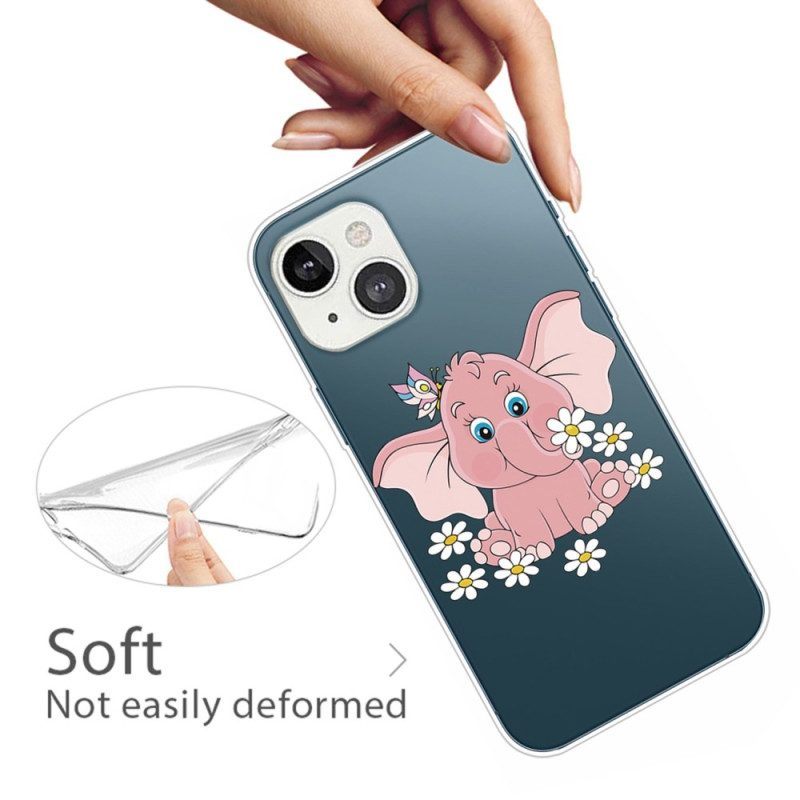 Hoesje voor iPhone 14 Plus Naadloze Roze Olifant