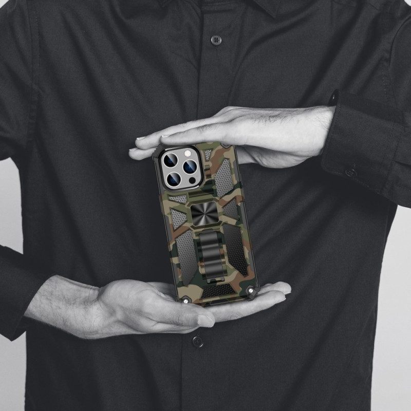 Hoesje voor iPhone 14 Pro Camouflage Verwijderbare Ondersteuning