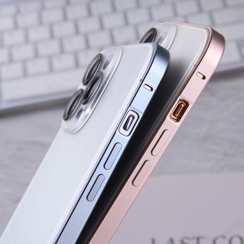 Hoesje voor iPhone 14 Pro Frosted Metalen Effect