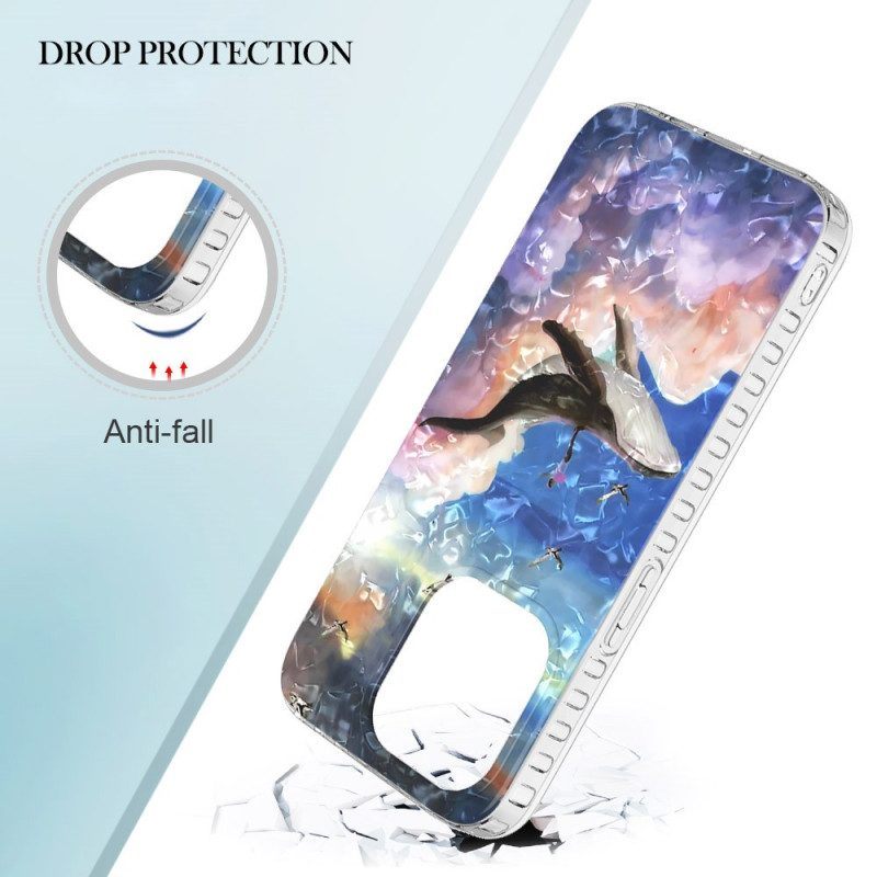 Hoesje voor iPhone 14 Pro Max Gestileerde Walvis