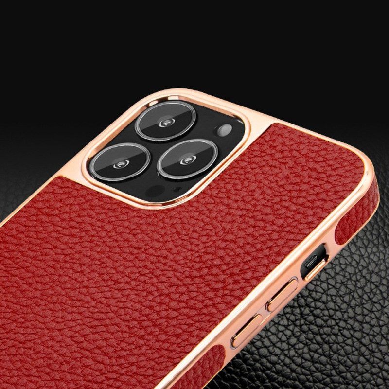 Hoesje voor iPhone 14 Pro Max Kunstleer Lychee Vietao