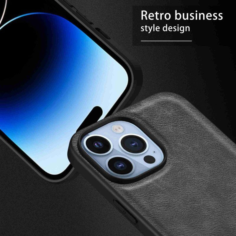 Hoesje voor iPhone 14 Pro Retro Kunstleer