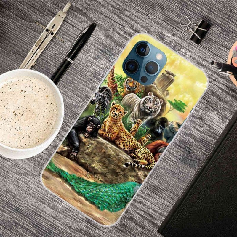 Hoesje voor iPhone 14 Pro Safari-dieren