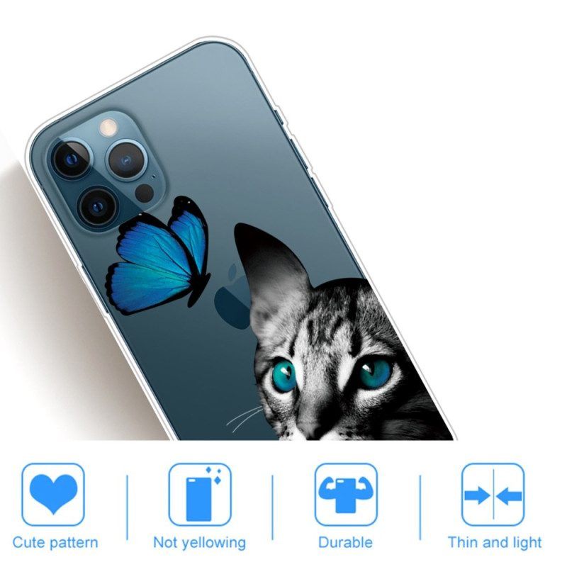 Hoesje voor iPhone 14 Pro Tussen Kat En Vlinder