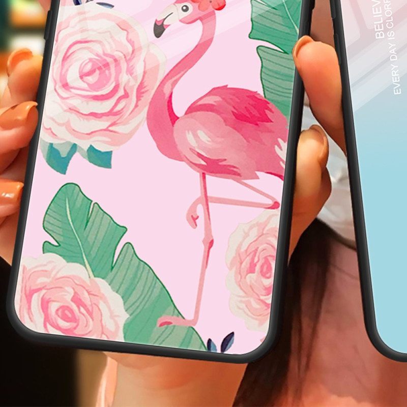 Hoesje voor iPhone 15 Plus Flamingo Gehard Glas