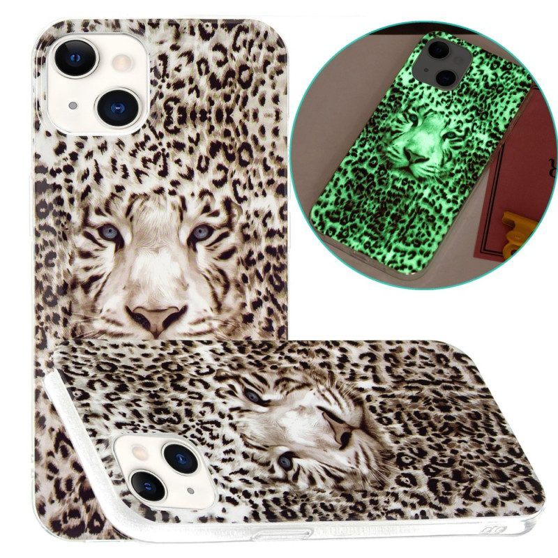 Hoesje voor iPhone 15 Plus Fluorescerend Luipaard