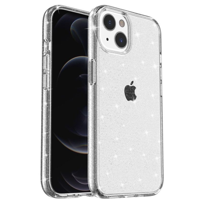 Hoesje voor iPhone 15 Plus Transparante Glitters