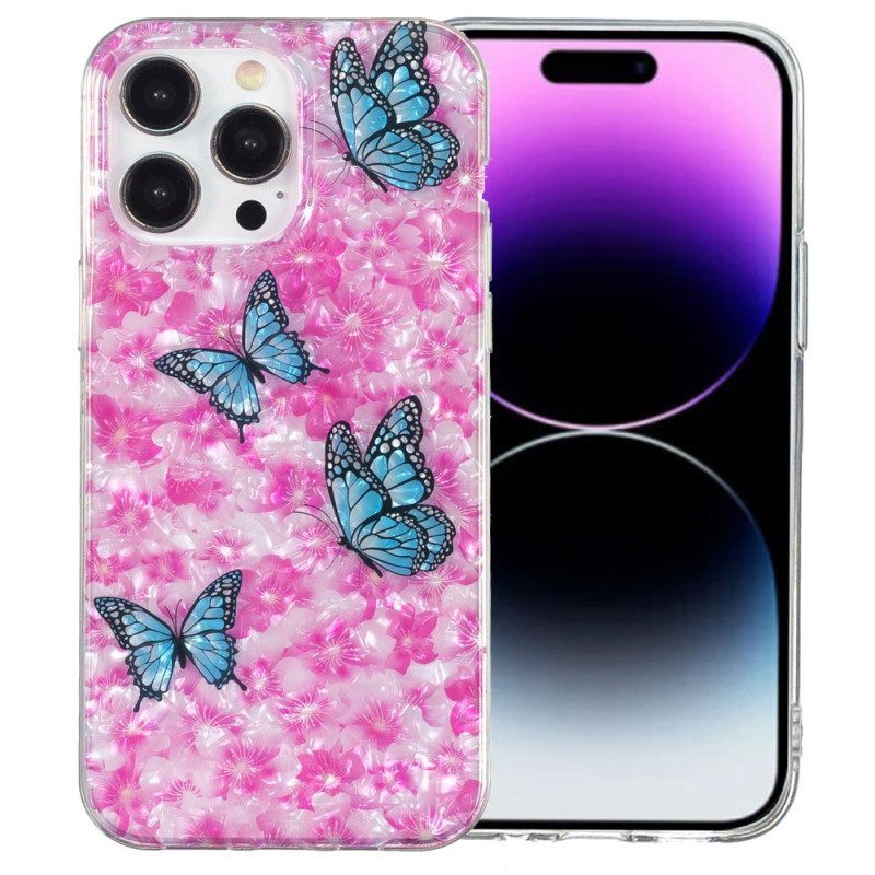 Hoesje voor iPhone 15 Pro Bloemen En Vlinders