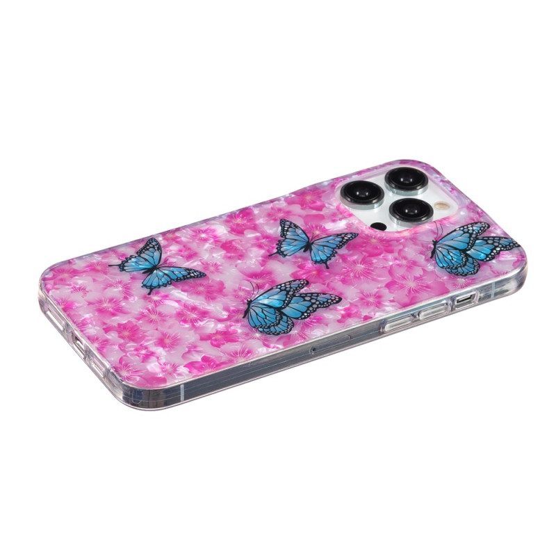 Hoesje voor iPhone 15 Pro Bloemen En Vlinders