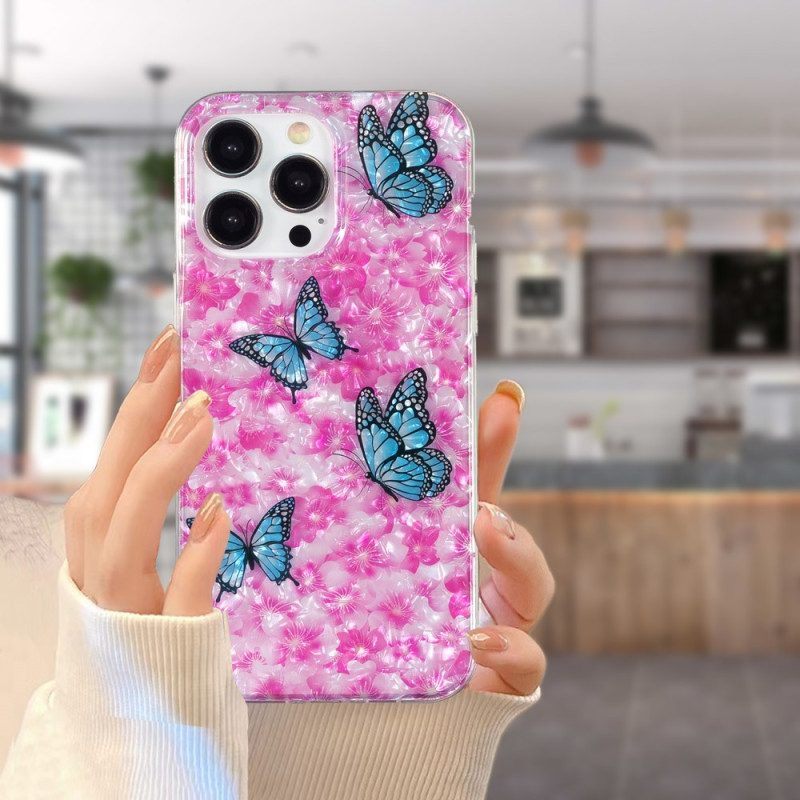 Hoesje voor iPhone 15 Pro Bloemen En Vlinders