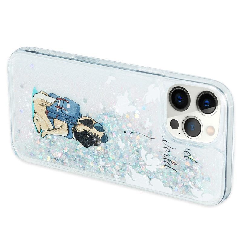 Hoesje voor iPhone 15 Pro Glitterhond