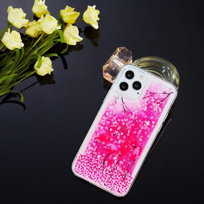 Hoesje voor iPhone 15 Pro Max Flamingoglitter