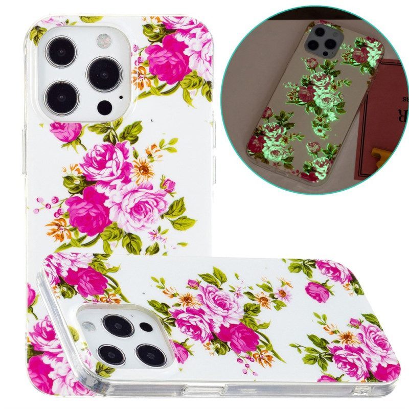 Hoesje voor iPhone 15 Pro Max Fluorescerende Bloemen