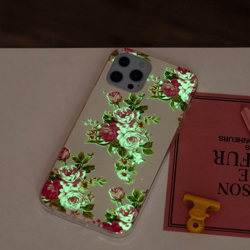 Hoesje voor iPhone 15 Pro Max Fluorescerende Bloemen