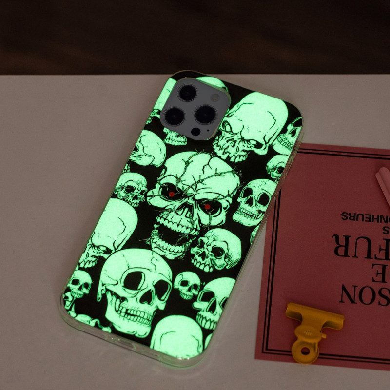 Hoesje voor iPhone 15 Pro Max Fluorescerende Schedels