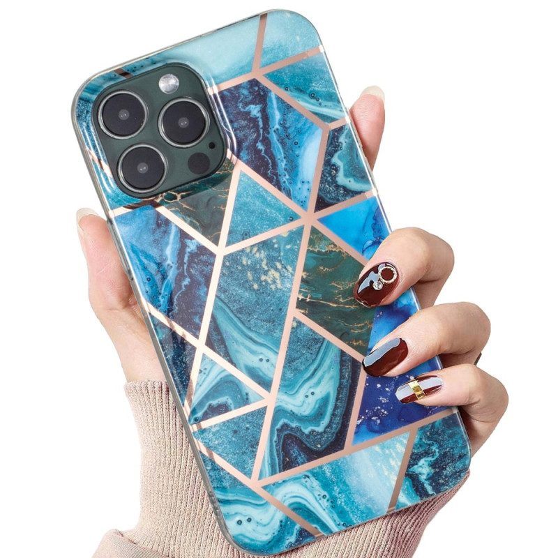 Hoesje voor iPhone 15 Pro Max Geometrisch Marmer