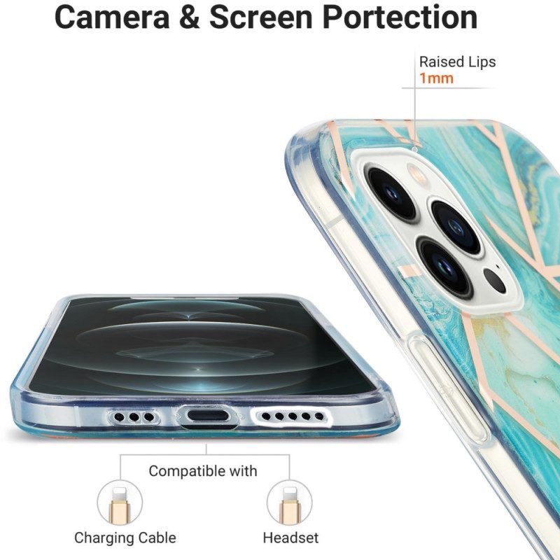 Hoesje voor iPhone 15 Pro Max Geometrisch Marmer