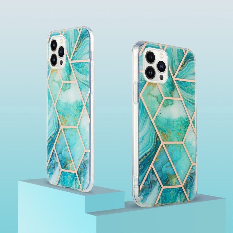 Hoesje voor iPhone 15 Pro Max Geometrisch Marmer