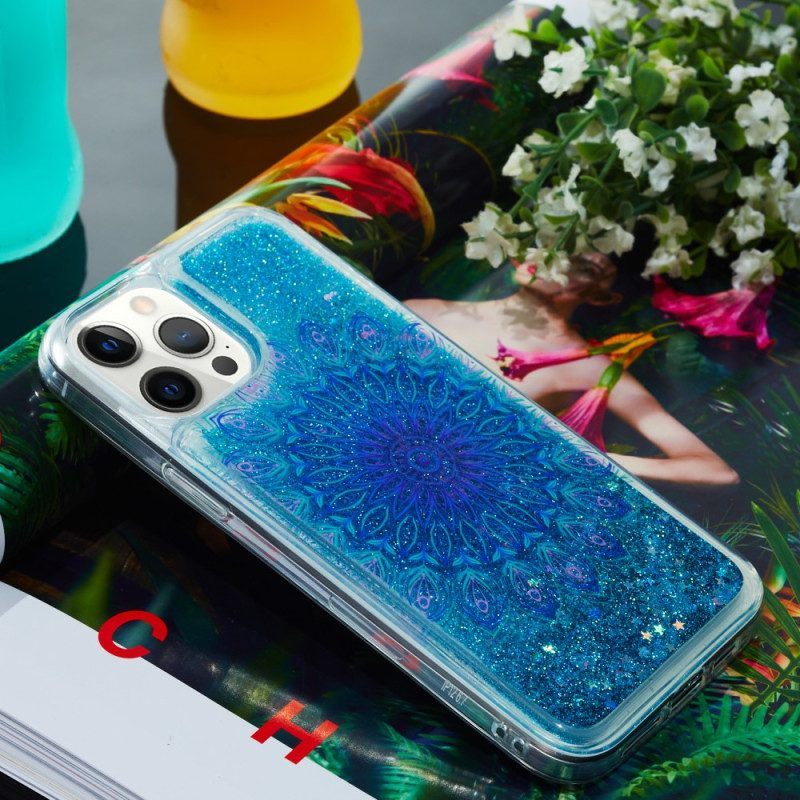 Hoesje voor iPhone 15 Pro Max Mandala-glitter